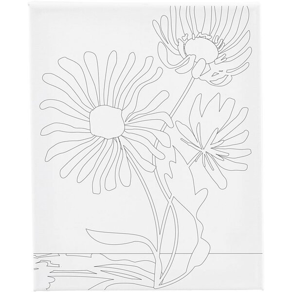 Creativ Company Schildercanvas met print, Grote bloemen, D: 1,6 cm, afm 24x30 cm, 360 gr, 1 stuk