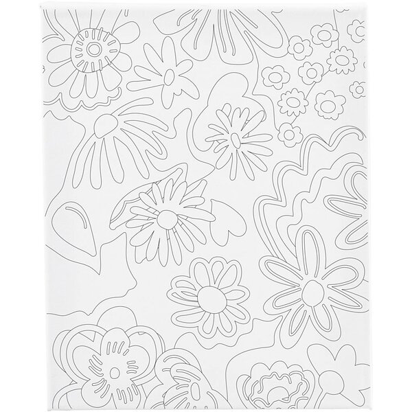 Creativ Company Schildercanvas met print, Bloemen, D: 1,6 cm, afm 24x30 cm, 360 gr, 1 stuk