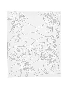 Creativ Company Schildercanvas met print, Bloemenlandschap, D: 1,6 cm, afm 24x30 cm, 360 gr, 1 stuk