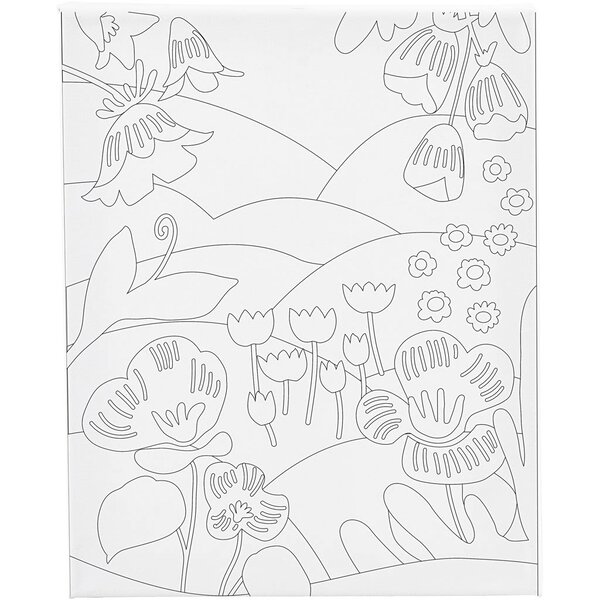 Creativ Company Schildercanvas met print, Bloemenlandschap, D: 1,6 cm, afm 24x30 cm, 360 gr, 1 stuk
