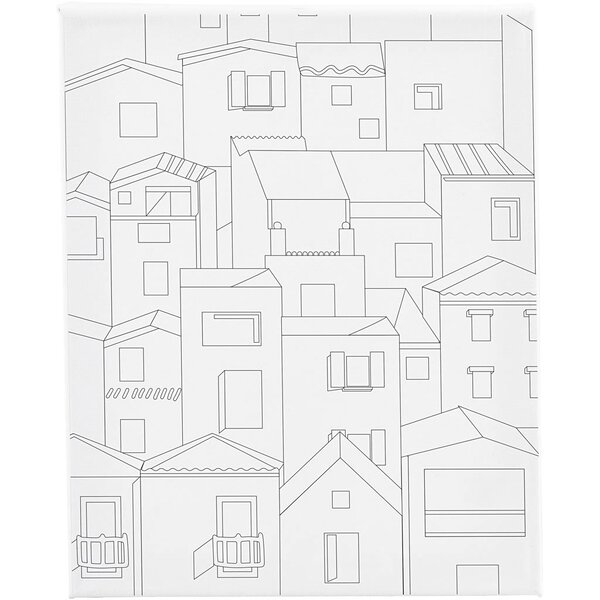 Creativ Company Schildercanvas met print, Stad, D: 1,6 cm, afm 24x30 cm, 360 gr, 1 stuk