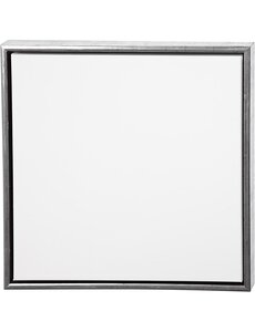 Creativ Company Canvas met lijst, afm 50x50 cm, 360 gr, antiek zilver, wit, 1 stuk