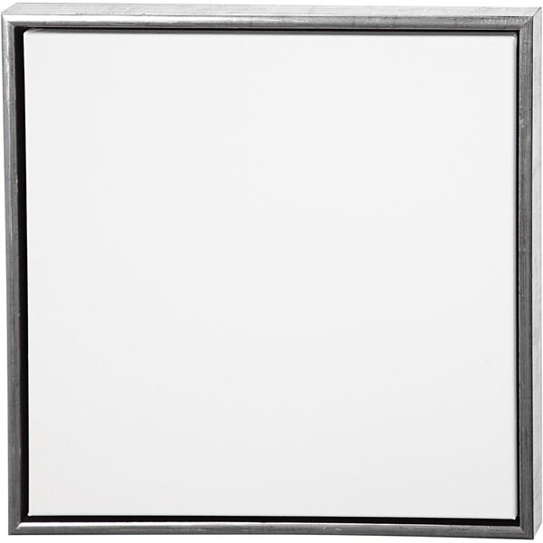 Creativ Company Canvas met lijst, afm 50x50 cm, 360 gr, antiek zilver, wit, 1 stuk