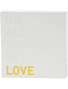  Canvas met goudkleurige motieven, H: 25,4 cm, D: 2,54 cm, B: 25,4 cm, wit, 1 stuk