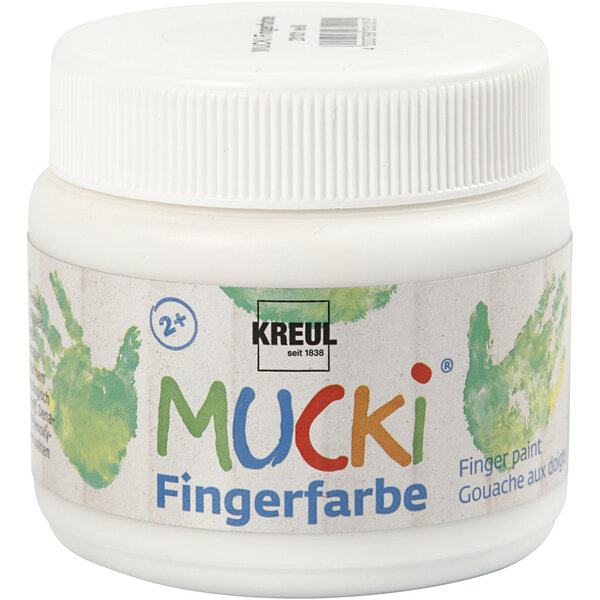 Kreul Mucki Vingerverf, wit, 150 ml/ 1 Doosje