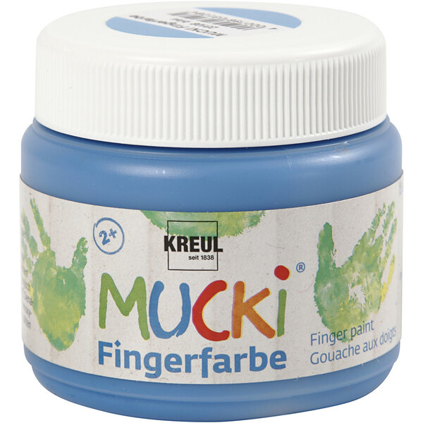 Kreul Mucki Vingerverf, blauw, 150 ml/ 1 Doosje