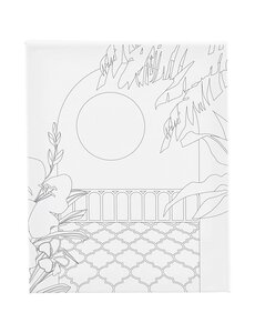 Creativ Company Schildercanvas met print, Zonnig balkon , D: 1,6 cm, afm 24x30 cm, 360 gr, 1 stuk