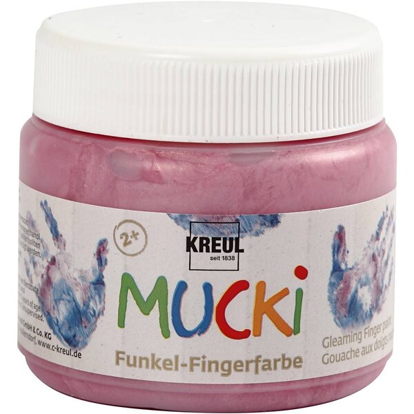 Kreul Mucki Vingerverf, metallic roze, 150 ml/ 1 Doosje