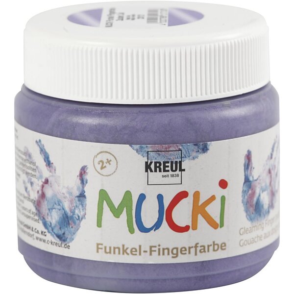Kreul Mucki Vingerverf, metallic paars, 150 ml/ 1 Doosje