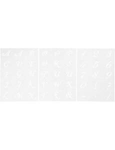 Viva Decor Letters en cijfers sjabloon, H: 20-30 mm, A5, vel 148x210 mm, 3 vel/ 1 doos