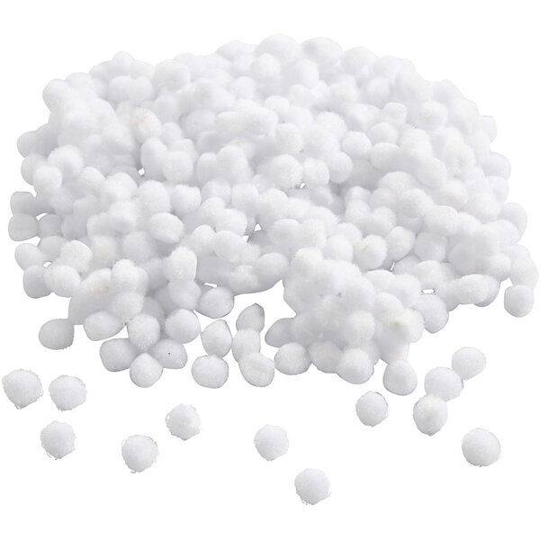 Creativ Company Pom-poms, d 5 mm, wit, 550 stuk/ 1 doos
