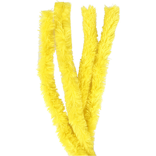 Creativ Company Chenille, L: 40 cm, dikte 30 mm, geel, 4 stuk/ 1 doos