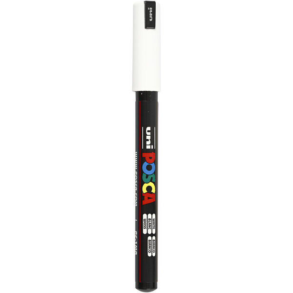 Uni-Posca Posca Marker, afm PC-1MR, lijndikte 0,7 mm, extra-fijn, wit, 1 stuk