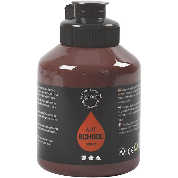 Creativ Company Acryl Verf, semi-glanzend, dekkend, burnt umber, 500 ml/ 1 fles