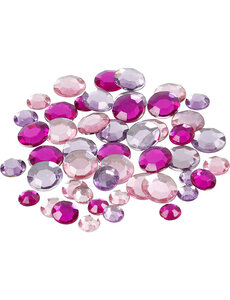 Creativ Company Strasstenen, rond, afm 6+9+12 mm, paars, 360 stuk/ 1 doos