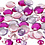 Creativ Company Strasstenen, rond, afm 6+9+12 mm, paars, 360 stuk/ 1 doos