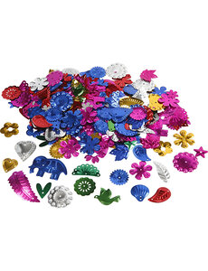 Creativ Company Pailletten, afm 15-45 mm, sterke kleuren, 400 gr/ 1 doos