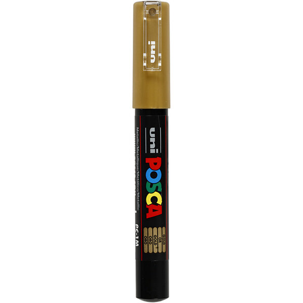 Uni-Posca Posca Marker, afm PC-1M, lijndikte 0,7 mm, extra-fijn, goud, 1 stuk