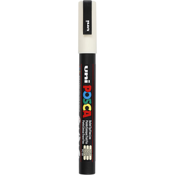 Uni-Posca Posca Marker, afm PC-3M, lijndikte 0,9-1,3 mm, fijn, ivoor, 1 stuk