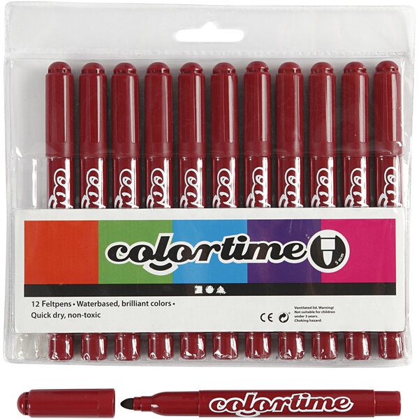 Colortime Colortime stiften, lijndikte 5 mm, wijnrood, 12 stuk/ 1 doos