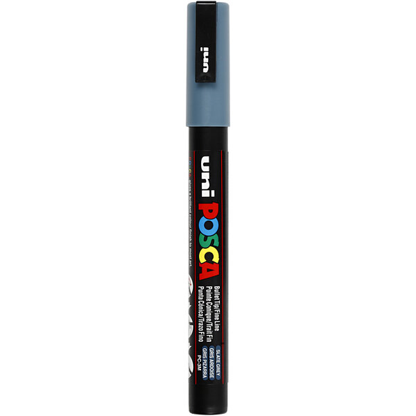 Uni-Posca Posca Marker, afm PC-3M, lijndikte 0,9-1,3 mm, fijn, slate grey, 1 stuk