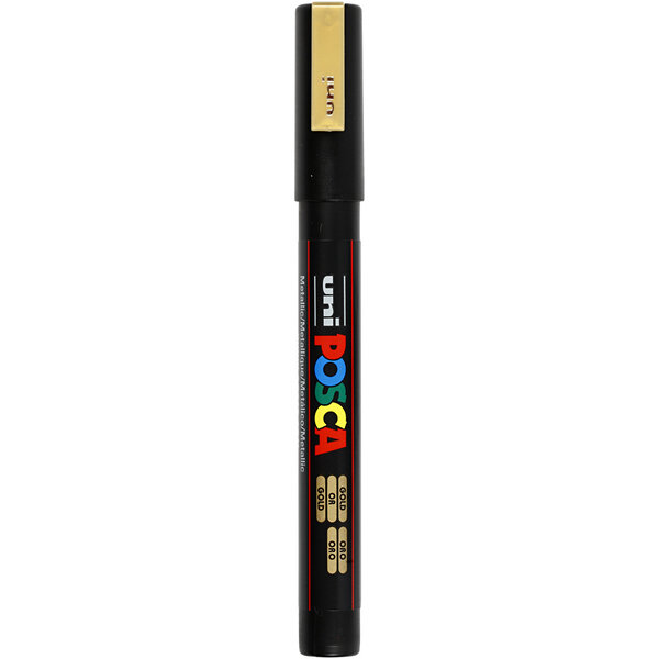 Uni-Posca Posca Marker, afm PC-3M, lijndikte 0,9-1,3 mm, fijn, goud, 1 stuk