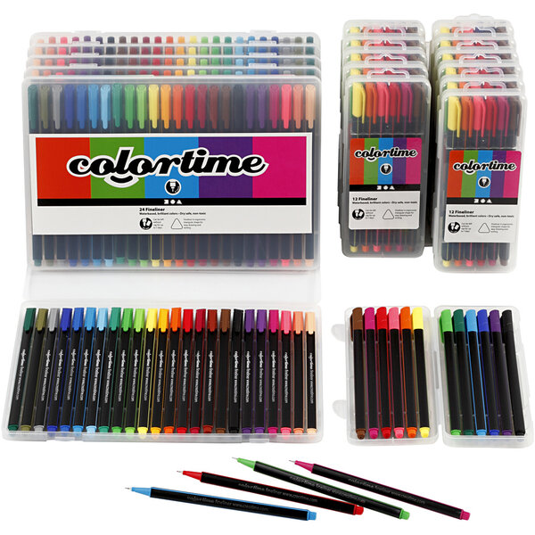 Colortime fineliners, lijndikte 0,6-0,7 mm, diverse kleuren, 18 doos/ 1 doos