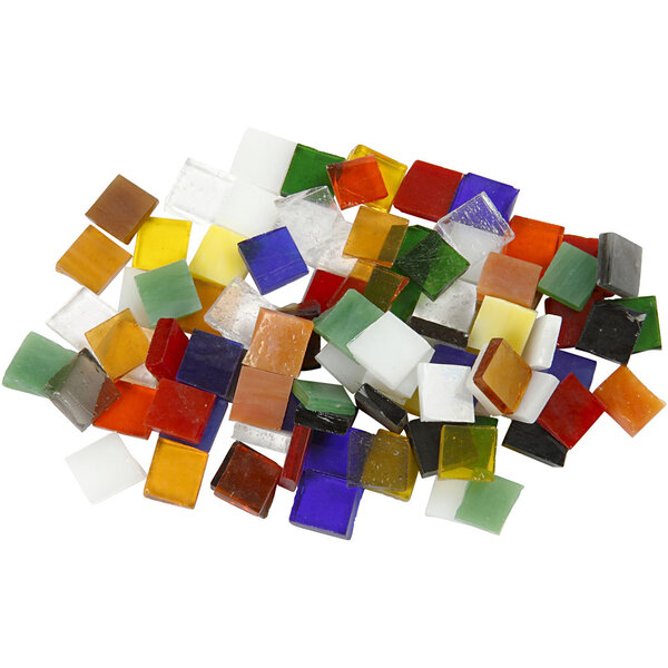 Creativ Company Glas mozaiek tegels, afm 10x10 mm, dikte 3 mm, 454 gr/ 1 doos