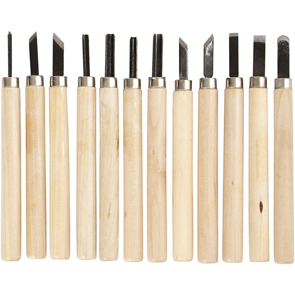 Creativ Company Houtsnijset, 12 stuk/ 1 doos