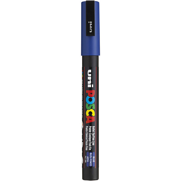 Uni-Posca Posca Marker, afm PC-3M, lijndikte 0,9-1,3 mm, fijn, blauw, 1 stuk
