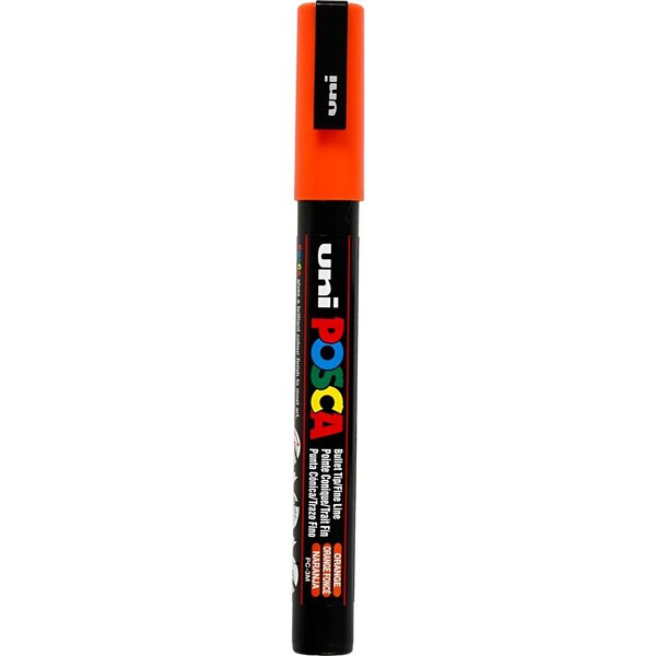 Uni-Posca Posca Marker, afm PC-3M, lijndikte 0,9-1,3 mm, fijn, oranje, 1 stuk