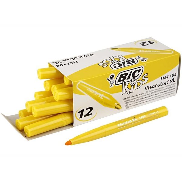 BIC BIC Visa Color Kleurstiften, lijndikte 3 mm, geel, 12 stuk/ 1 doos