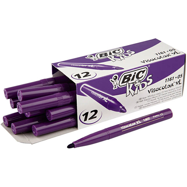 BIC BIC Visa Color Kleurstiften, lijndikte 3 mm, donkerpaars, 12 stuk/ 1 doos