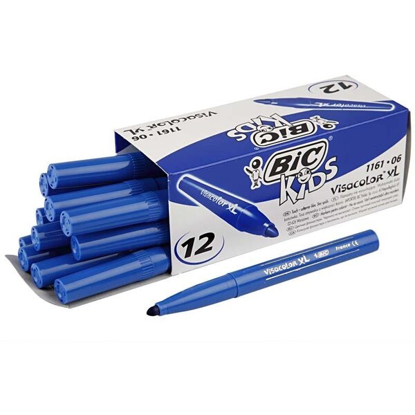 BIC BIC Visa Color Kleurstiften, lijndikte 3 mm, donkerblauw, 12 stuk/ 1 doos