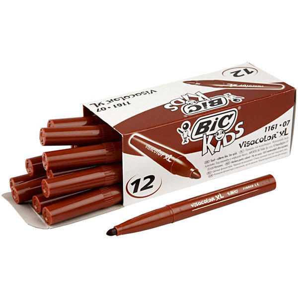 BIC BIC Visa Color Kleurstiften, lijndikte 3 mm, midden bruin, 12 stuk/ 1 doos