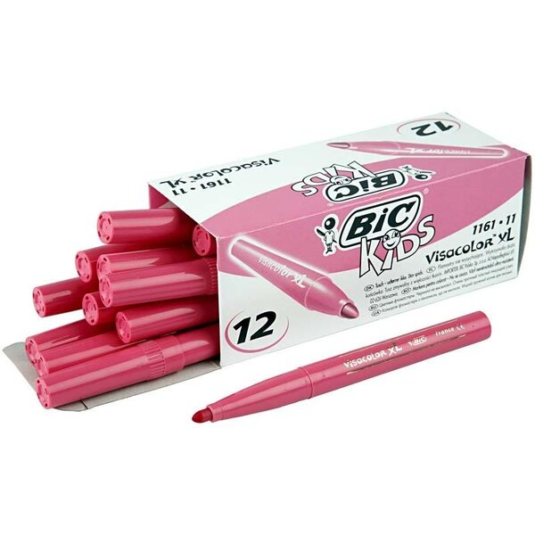 BIC BIC Visa Color Kleurstiften, lijndikte 3 mm, roze, 12 stuk/ 1 doos