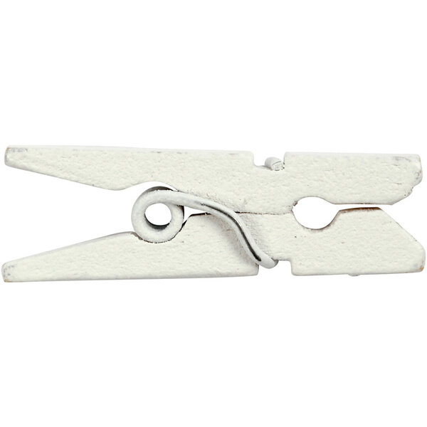 Creativ Company Mini wasknijpers, L: 25 mm, B: 3 mm, wit, 36 stuk/ 1 doos