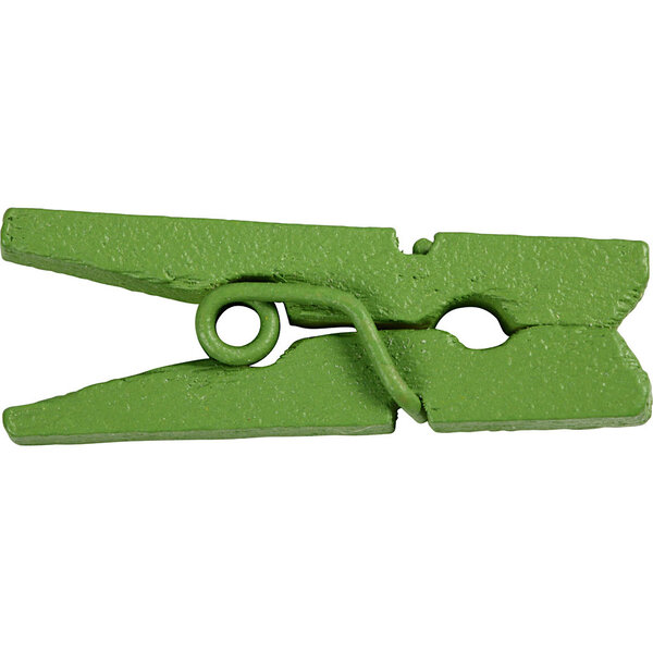 Creativ Company Mini wasknijpers, L: 25 mm, B: 3 mm, groen, 36 stuk/ 1 doos