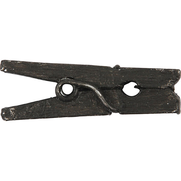 Creativ Company Mini wasknijpers, L: 25 mm, B: 3 mm, zwart, 36 stuk/ 1 doos