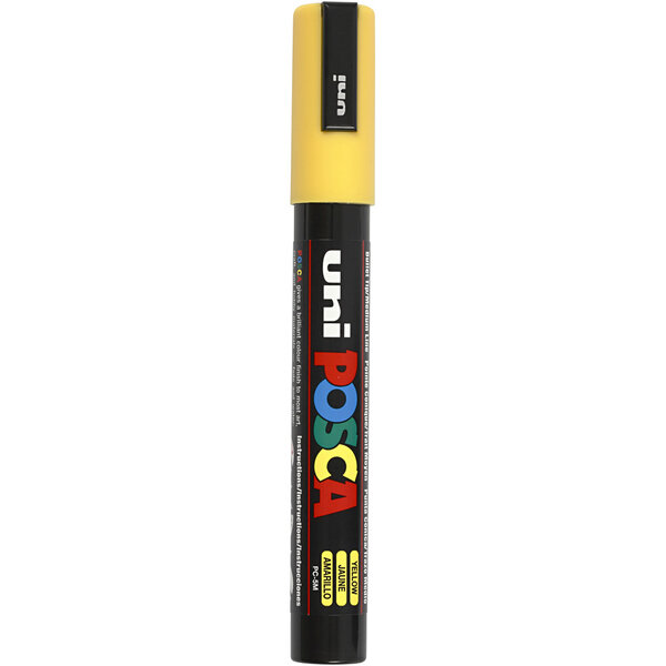Uni-Posca Posca Marker, afm PC-5M, lijndikte 2,5 mm, medium, geel, 1 stuk