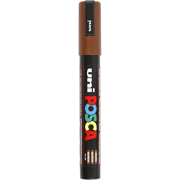 Uni-Posca Posca Marker, afm PC-5M, lijndikte 2,5 mm, medium, bruin, 1 stuk