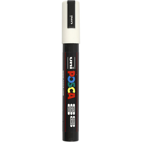 Uni-Posca Posca Marker, afm PC-5M, lijndikte 2,5 mm, medium, wit, 1 stuk