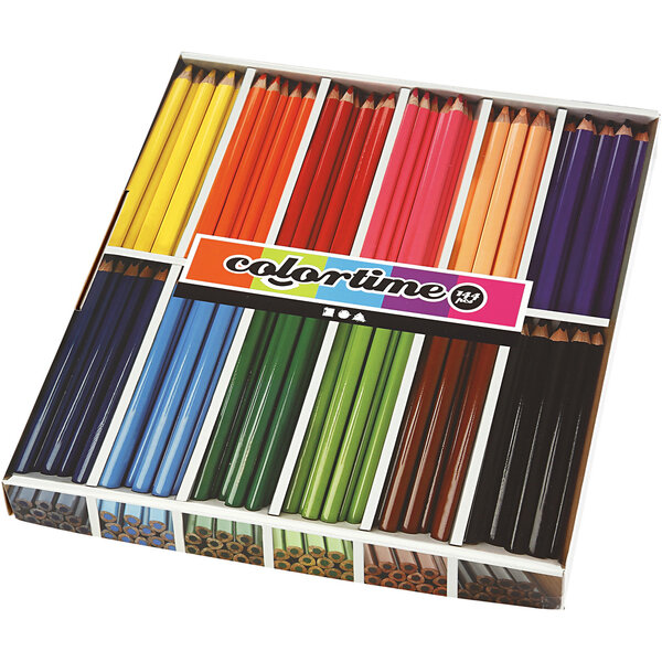 Kleurpotloden, L: 17,45 cm, vulling 5 mm, JUMBO, diverse kleuren, 12x12 stuk/ 1 doos