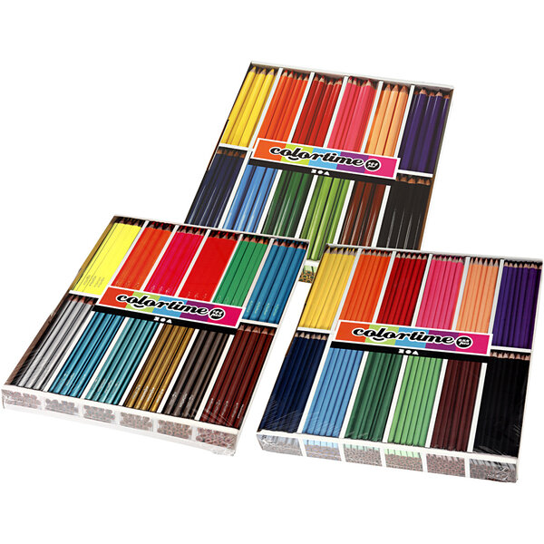 Colortime Colortime Kleurpotloden, diverse kleuren, 576 stuk/ 1 doos