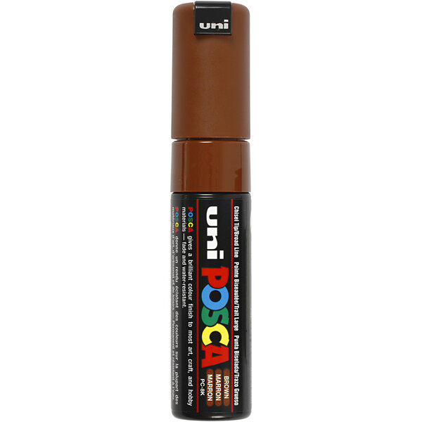 Uni-Posca Posca Marker, afm PC-8K, lijndikte 8 mm, breed, bruin, 1 stuk