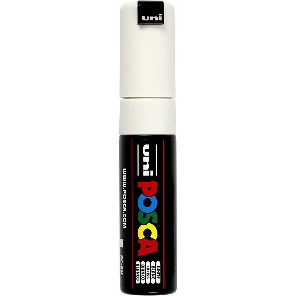 Uni-Posca Posca Marker, afm PC-8K, lijndikte 8 mm, breed, wit, 1 stuk