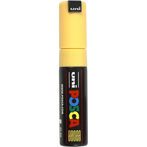 Uni-Posca Posca Marker, afm PC-8K, lijndikte 8 mm, breed, straw yellow, 1 stuk
