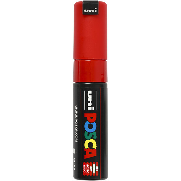 Uni-Posca Posca Marker, afm PC-8K, lijndikte 8 mm, breed, rood, 1 stuk