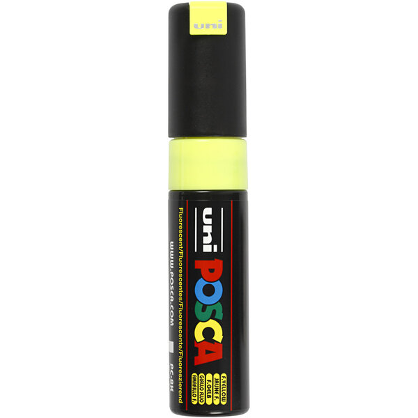 Uni-Posca Posca Marker, afm PC-8K, lijndikte 8 mm, breed, fluo yellow, 1 stuk