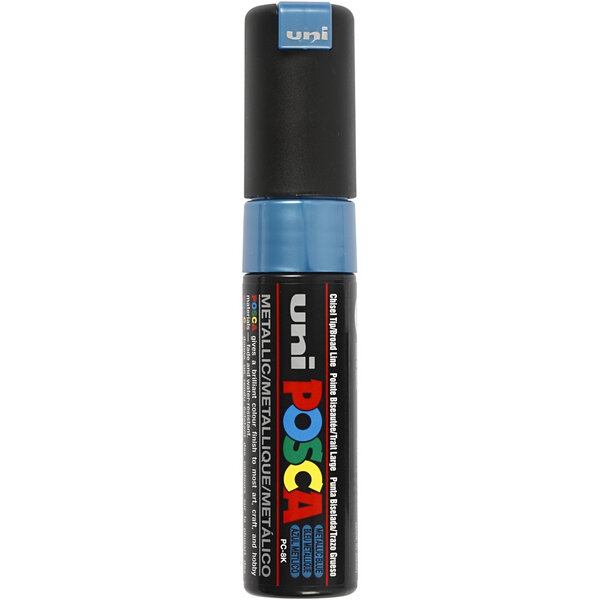 Uni-Posca Posca Marker, afm PC-8K, lijndikte 8 mm, breed, metallic blauw, 1 stuk